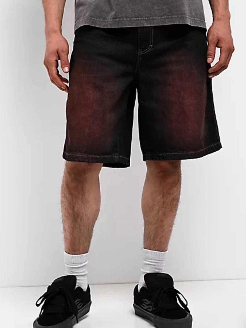 Zumiez Vitriol Riddle Black Wash Loose Fit Skate Shorts size 32
